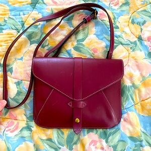Nordstrom Deep Red Leather Crossbody Bag